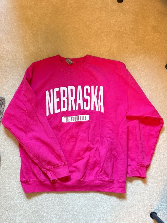 Gildan Other - Gildan Bright Pink Nebraska Crewneck Sweatshirt
